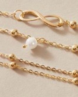 2 Pcs Infinity & Pearl Anklet