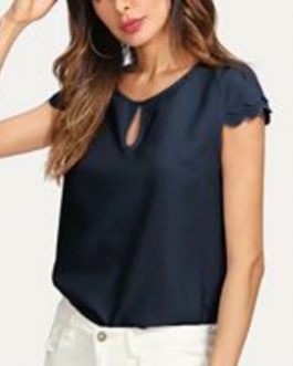 Tiered Scallop Cap sleeve Blouse